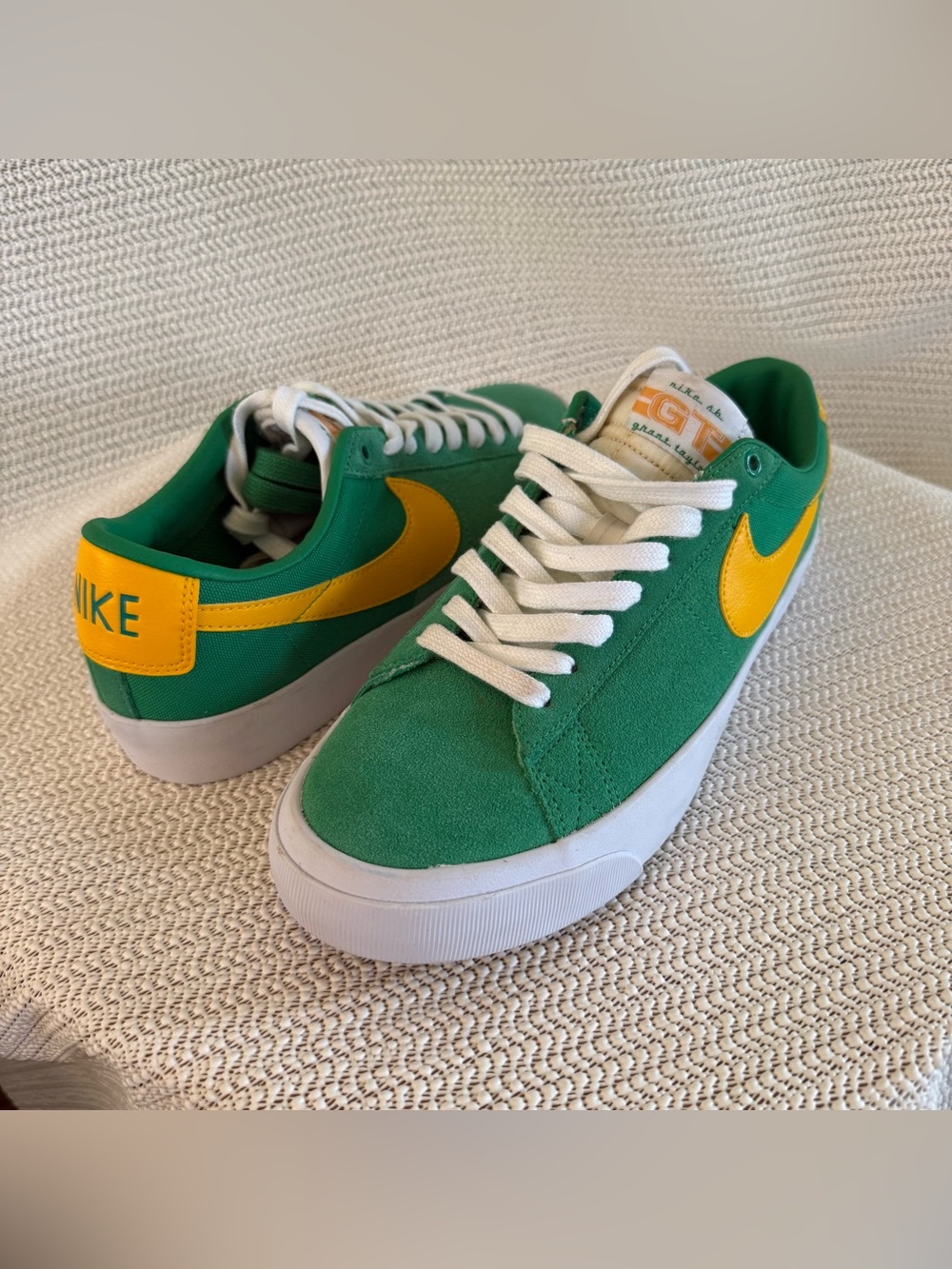 Nike GT Blazer Low Green Yellow Suede Sneakers Men’s 8.5 NWOT
